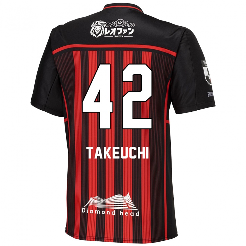 Niño Camiseta Ryuma Takeuchi #42 Negro Rojo 1ª Equipación 2024/25 La Camisa México