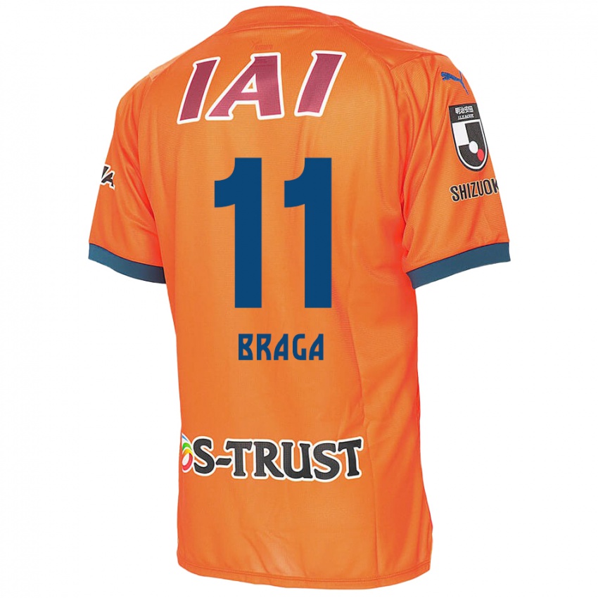 Niño Camiseta Lucas Braga #11 Naranja Azul 1ª Equipación 2024/25 La Camisa México