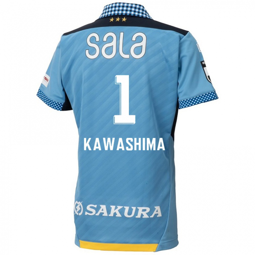 Niño Camiseta Eiji Kawashima #1 Azul Negro 1ª Equipación 2024/25 La Camisa México