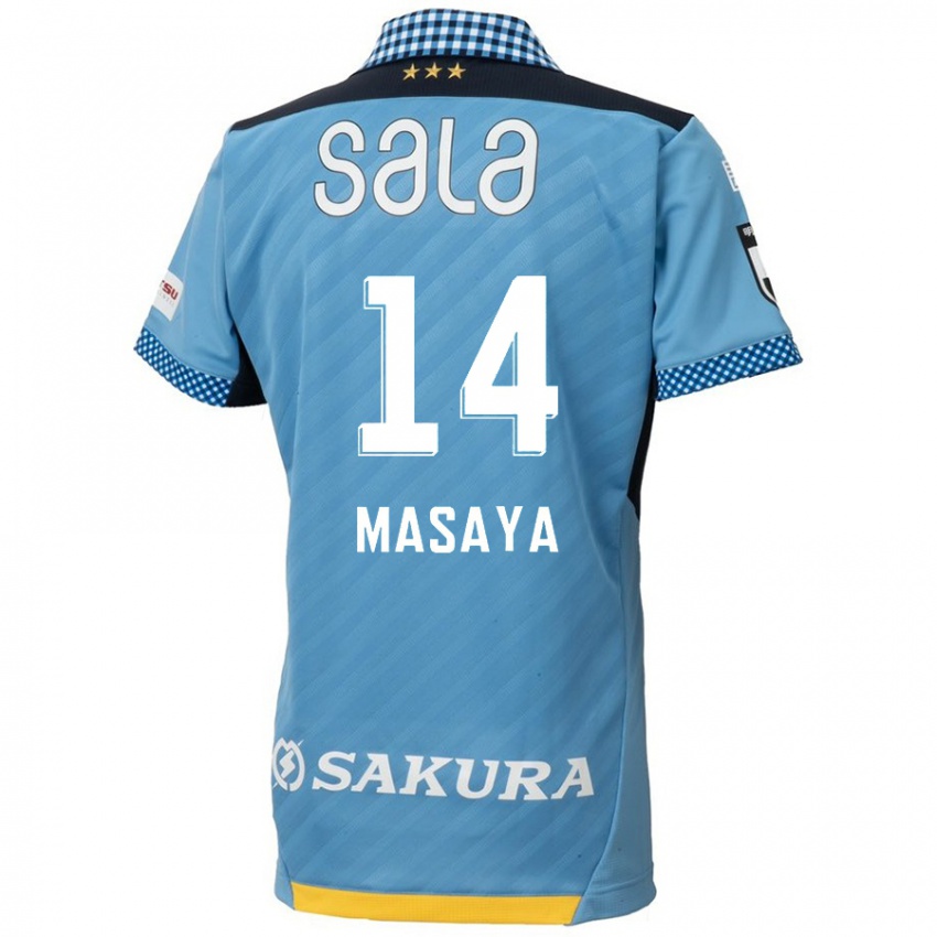 Niño Camiseta Masaya Matsumoto #14 Azul Negro 1ª Equipación 2024/25 La Camisa México