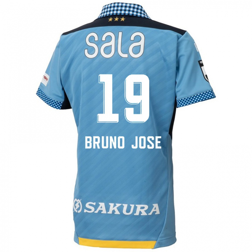 Niño Camiseta Bruno José #19 Azul Negro 1ª Equipación 2024/25 La Camisa México