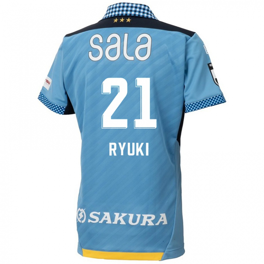 Niño Camiseta Ryuki Miura #21 Azul Negro 1ª Equipación 2024/25 La Camisa México