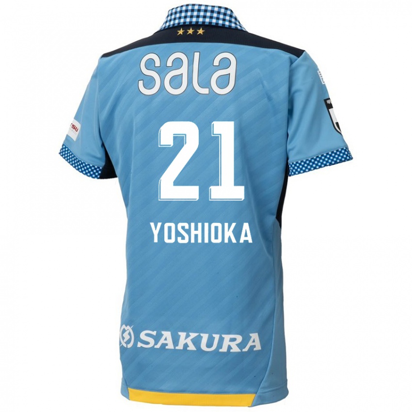 Niño Camiseta Kanta Yoshioka #21 Azul Negro 1ª Equipación 2024/25 La Camisa México