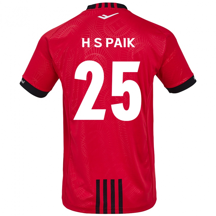 Niño Camiseta Sang-Hoon Paik #25 Negro Rojo 1ª Equipación 2024/25 La Camisa México