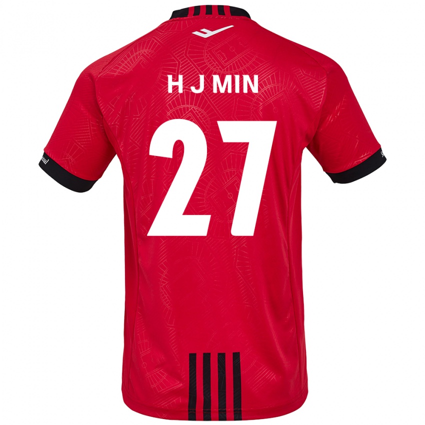 Niño Camiseta Ji-Hoon Min #27 Negro Rojo 1ª Equipación 2024/25 La Camisa México