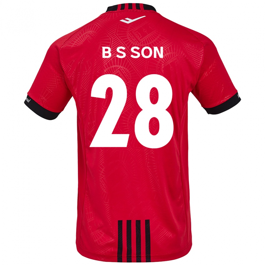 Niño Camiseta Seung-Beom Son #28 Negro Rojo 1ª Equipación 2024/25 La Camisa México