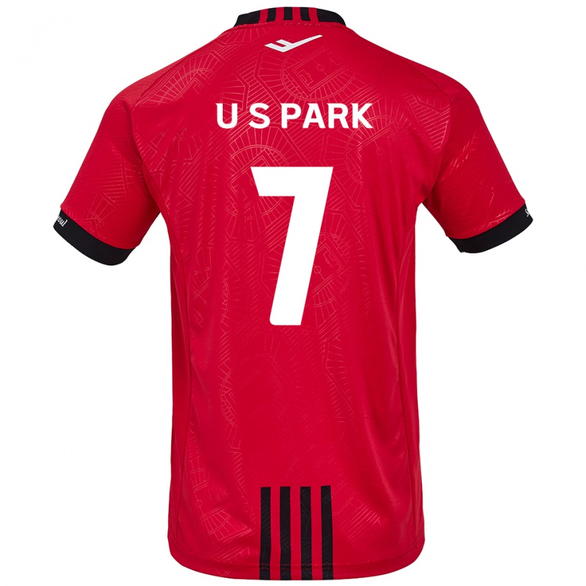 Niño Camiseta Sun-Uk Park #7 Negro Rojo 1ª Equipación 2024/25 La Camisa México