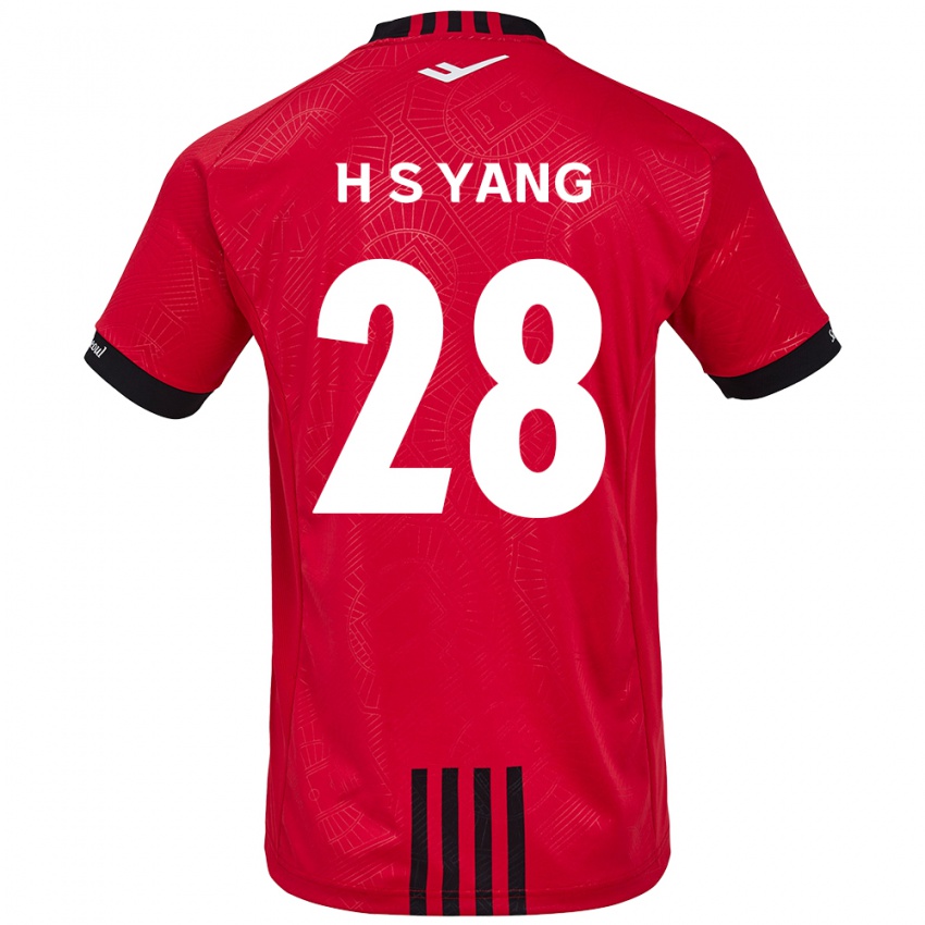 Niño Camiseta Seung-Hyeon Yang #28 Negro Rojo 1ª Equipación 2024/25 La Camisa México