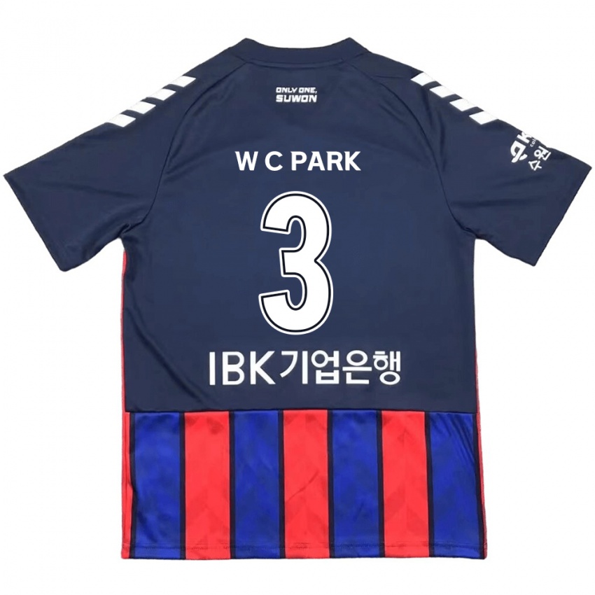 Niño Camiseta Cheol-Woo Park #3 Azul Rojo 1ª Equipación 2024/25 La Camisa México