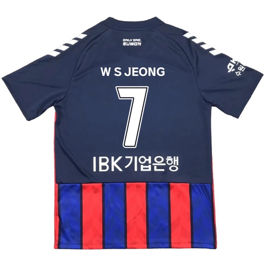 Niño Camiseta Seung-Won Jeong #7 Azul Rojo 1ª Equipación 2024/25 La Camisa México