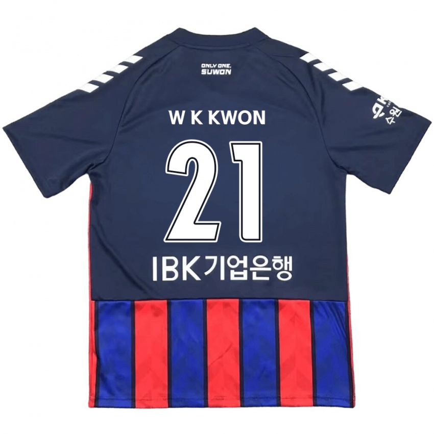 Niño Camiseta Kyung-Won Kwon #21 Azul Rojo 1ª Equipación 2024/25 La Camisa México