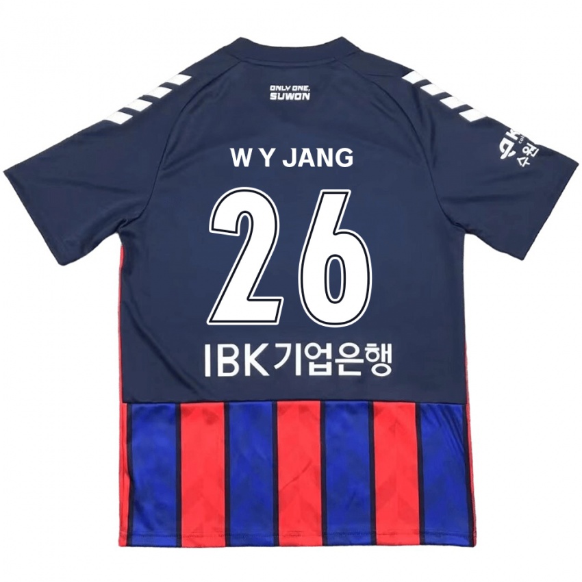 Niño Camiseta Young-Woo Jang #26 Azul Rojo 1ª Equipación 2024/25 La Camisa México