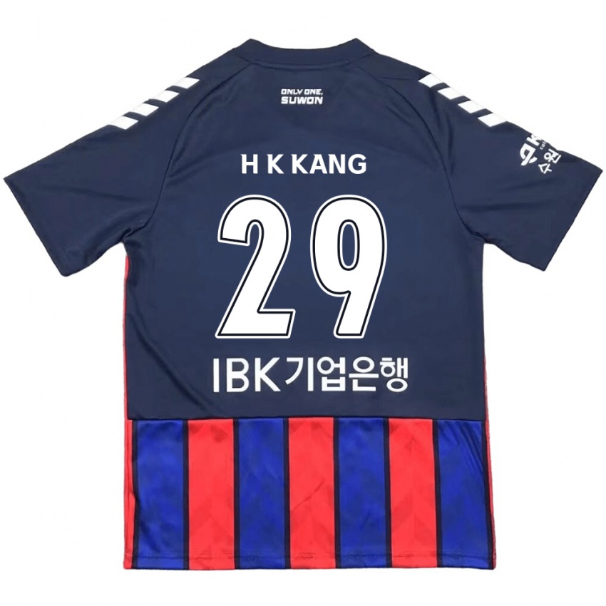 Niño Camiseta Kyo-Hun Kang #29 Azul Rojo 1ª Equipación 2024/25 La Camisa México