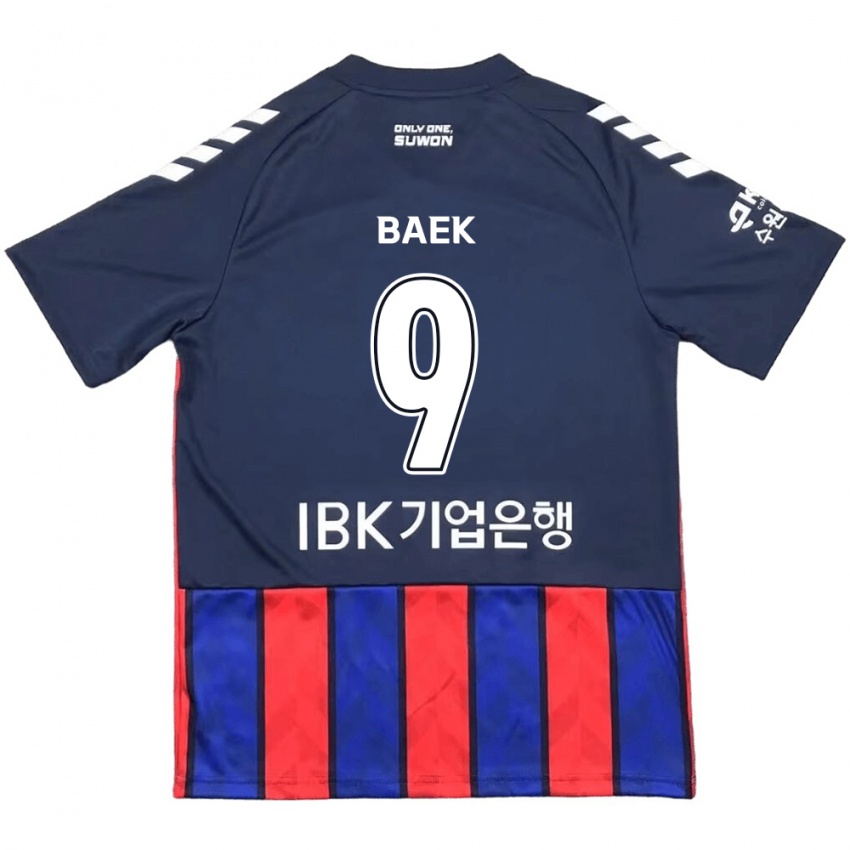 Niño Camiseta Kyeong Baek #9 Azul Rojo 1ª Equipación 2024/25 La Camisa México