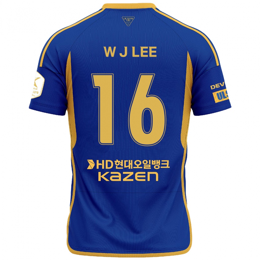 Niño Camiseta Jae-Wook Lee #16 Azul Amarillo 1ª Equipación 2024/25 La Camisa México