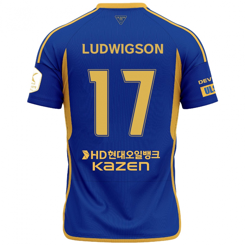 Niño Camiseta Gustav Ludwigson #17 Azul Amarillo 1ª Equipación 2024/25 La Camisa México