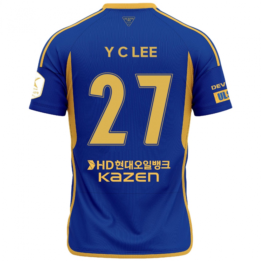 Niño Camiseta Chung-Yong Lee #27 Azul Amarillo 1ª Equipación 2024/25 La Camisa México