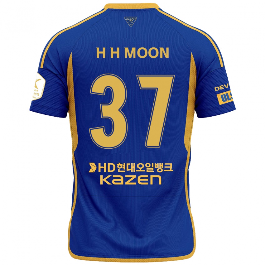 Niño Camiseta Hyeon-Ho Moon #37 Azul Amarillo 1ª Equipación 2024/25 La Camisa México