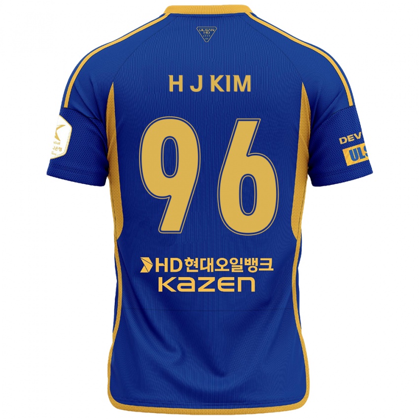 Niño Camiseta Ji-Hyun Kim #96 Azul Amarillo 1ª Equipación 2024/25 La Camisa México