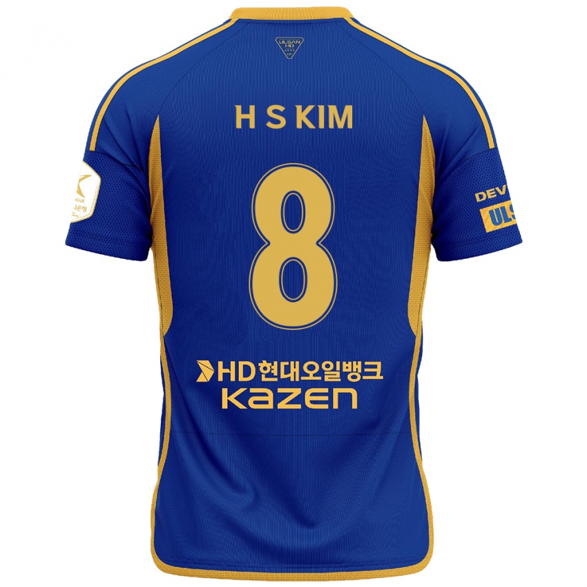 Niño Camiseta Seung-Hyun Kim #8 Azul Amarillo 1ª Equipación 2024/25 La Camisa México