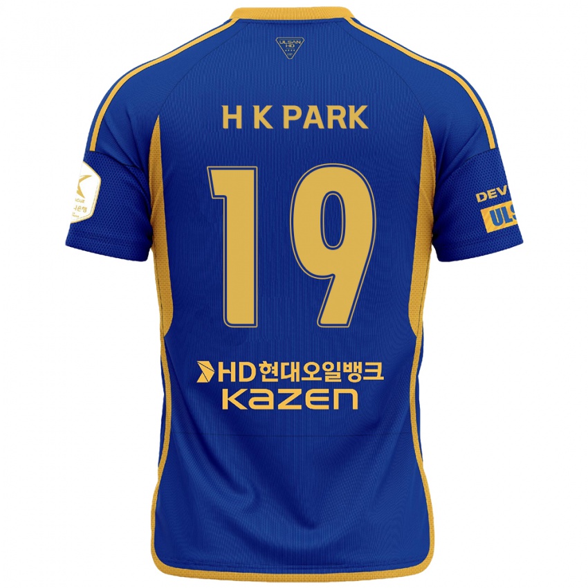 Niño Camiseta Kang-Hyun Park #19 Azul Amarillo 1ª Equipación 2024/25 La Camisa México