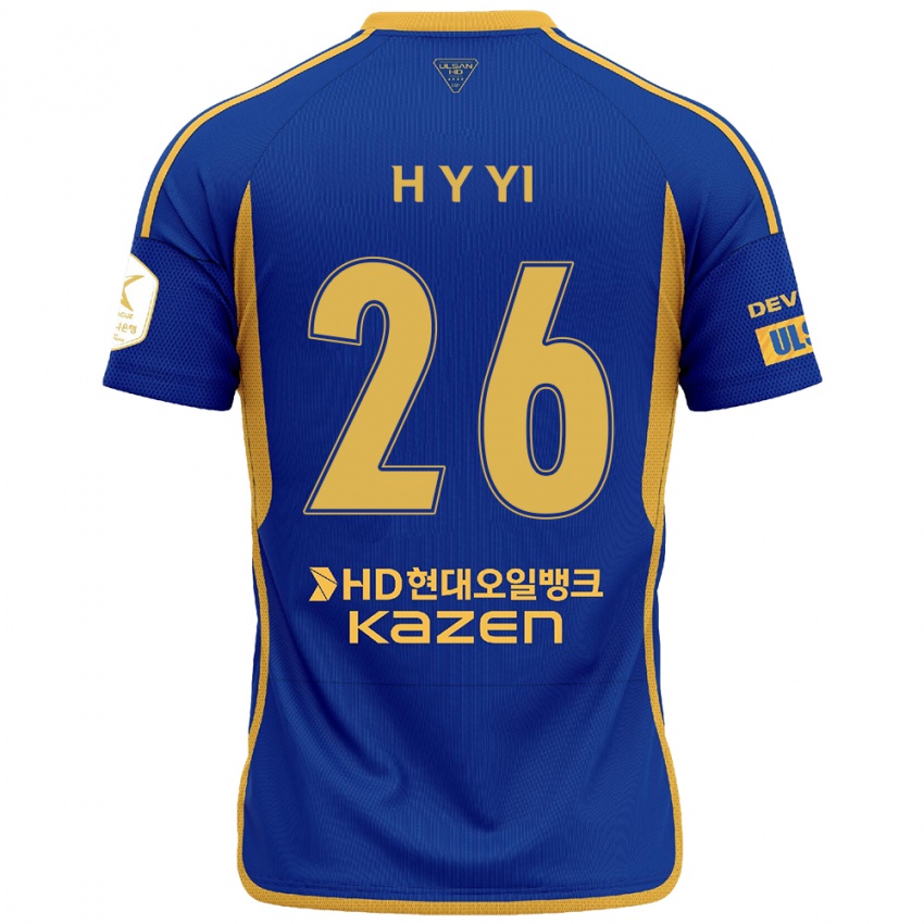 Niño Camiseta Yong-Hyeon Yi #26 Azul Amarillo 1ª Equipación 2024/25 La Camisa México