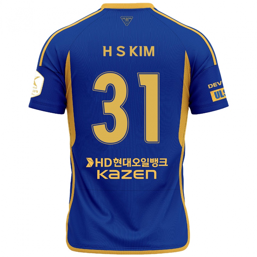 Niño Camiseta Se-Hyoung Kim #31 Azul Amarillo 1ª Equipación 2024/25 La Camisa México