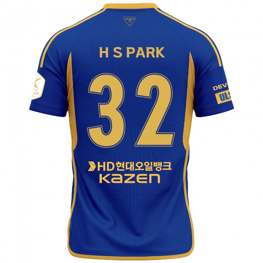 Niño Camiseta Sung-Hyun Park #32 Azul Amarillo 1ª Equipación 2024/25 La Camisa México