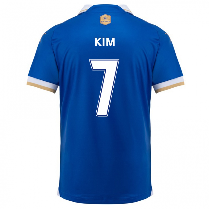 Niño Camiseta Hyun Kim #7 Azul Blanco 1ª Equipación 2024/25 La Camisa México