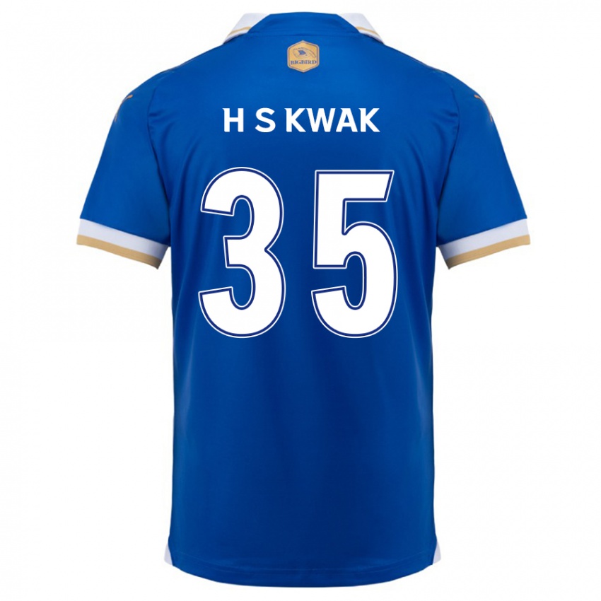 Niño Camiseta Sung-Hoon Kwak #35 Azul Blanco 1ª Equipación 2024/25 La Camisa México