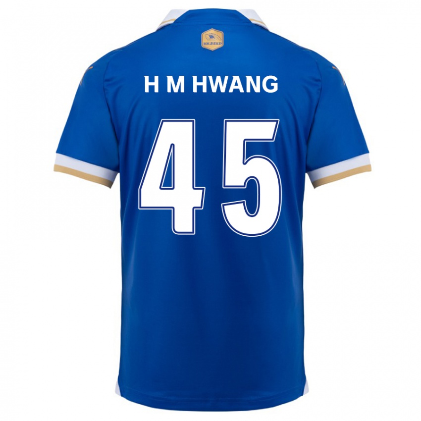 Niño Camiseta Myung-Hyun Hwang #45 Azul Blanco 1ª Equipación 2024/25 La Camisa México