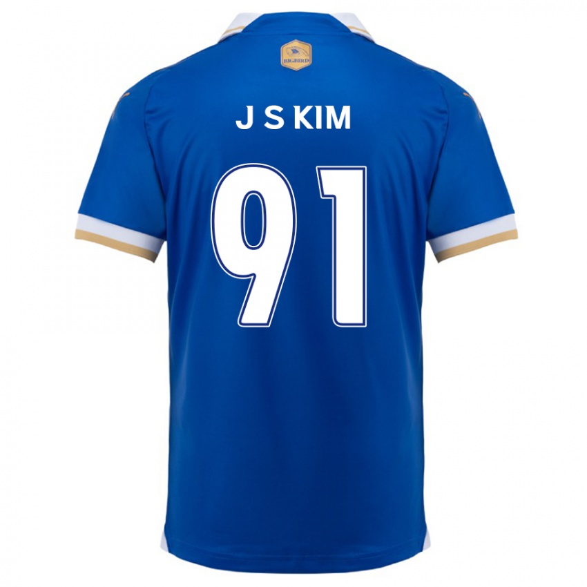 Niño Camiseta Seong-Ju Kim #91 Azul Blanco 1ª Equipación 2024/25 La Camisa México