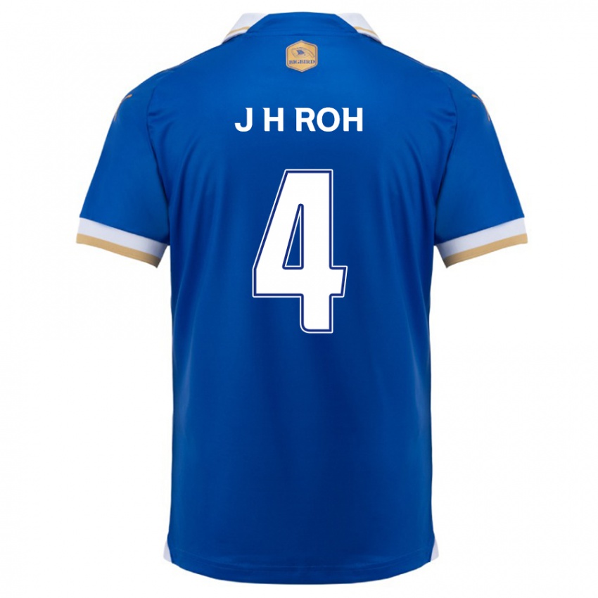 Niño Camiseta Hyun-Jun Roh #4 Azul Blanco 1ª Equipación 2024/25 La Camisa México