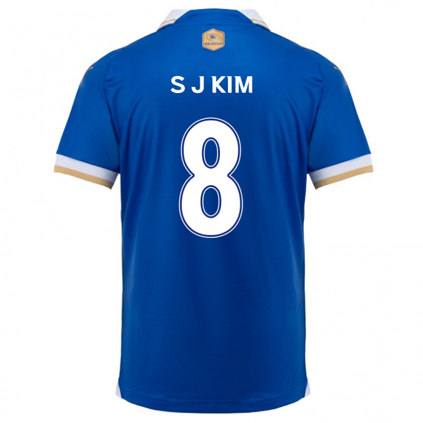 Niño Camiseta Ji-Sung Kim #8 Azul Blanco 1ª Equipación 2024/25 La Camisa México