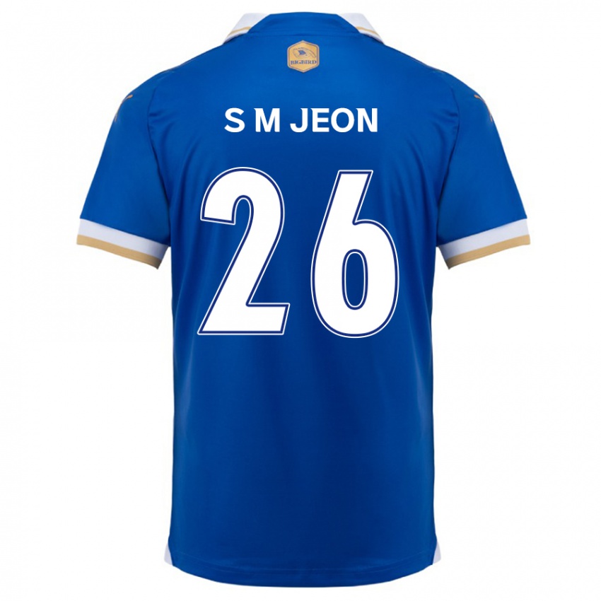 Niño Camiseta Min-Seung Jeon #26 Azul Blanco 1ª Equipación 2024/25 La Camisa México