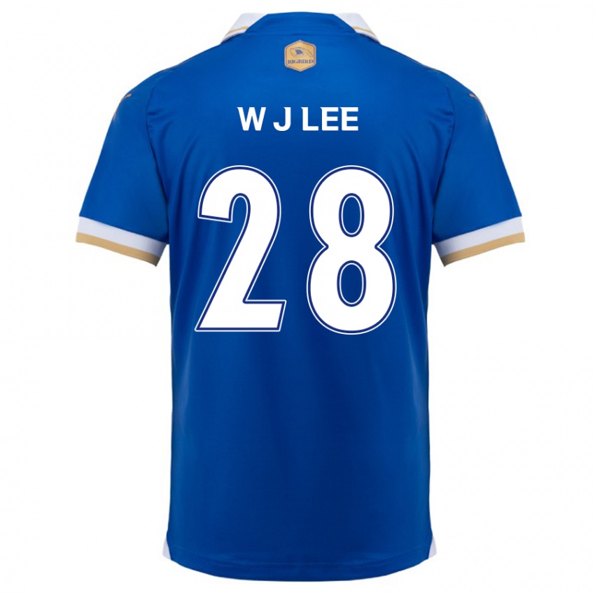 Niño Camiseta Jun-Woo Lee #28 Azul Blanco 1ª Equipación 2024/25 La Camisa México