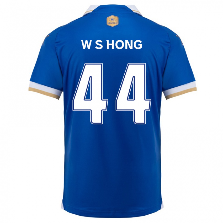 Niño Camiseta Sang-Won Hong #44 Azul Blanco 1ª Equipación 2024/25 La Camisa México