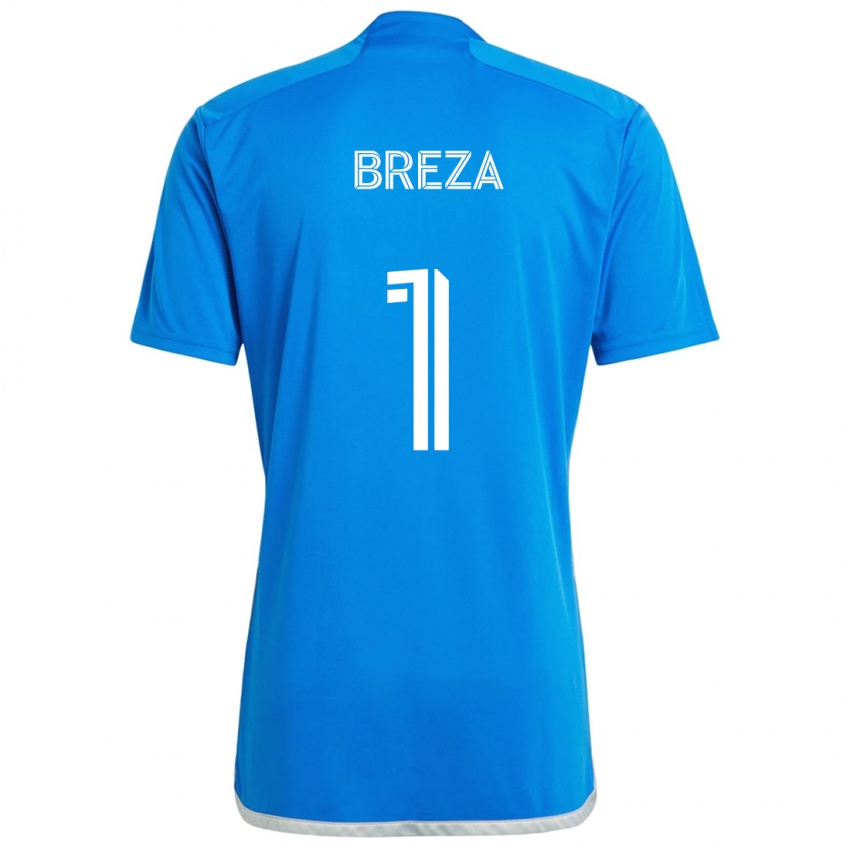 Niño Camiseta Sebastian Breza #1 Azul Blanco 1ª Equipación 2024/25 La Camisa México