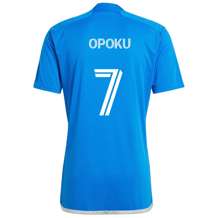 Niño Camiseta Kwadwo Opoku #7 Azul Blanco 1ª Equipación 2024/25 La Camisa México