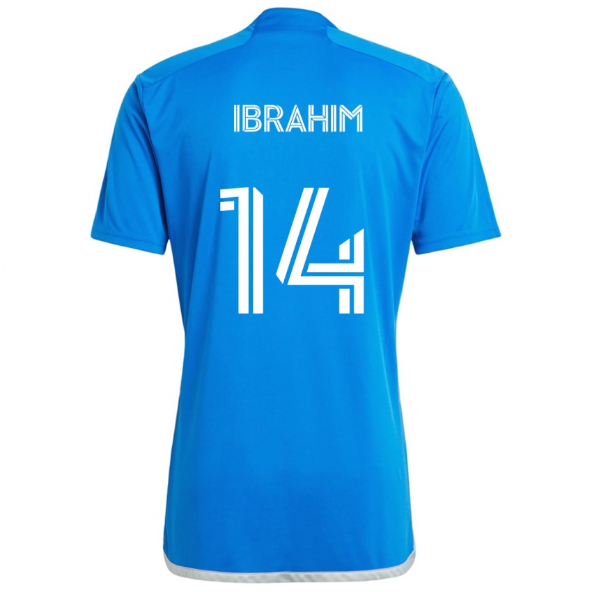 Niño Camiseta Sunusi Ibrahim #14 Azul Blanco 1ª Equipación 2024/25 La Camisa México