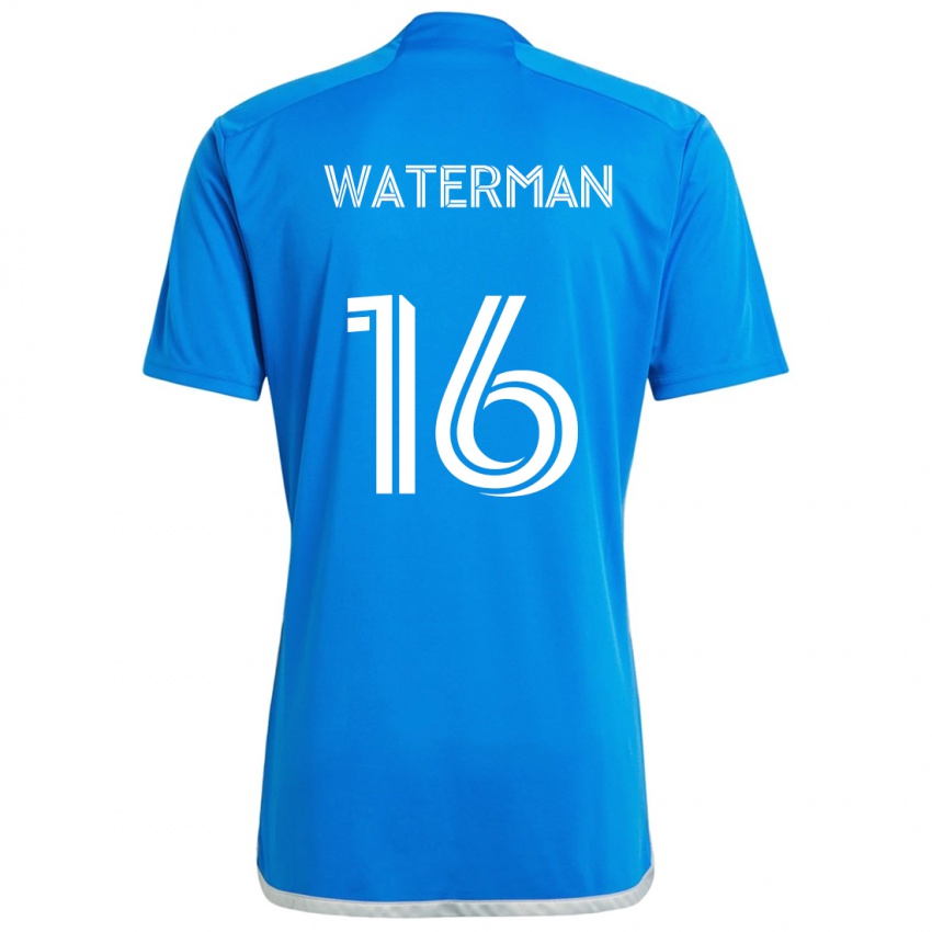 Niño Camiseta Joel Waterman #16 Azul Blanco 1ª Equipación 2024/25 La Camisa México