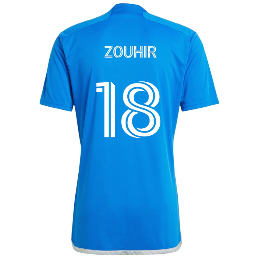 Niño Camiseta Rida Zouhir #18 Azul Blanco 1ª Equipación 2024/25 La Camisa México