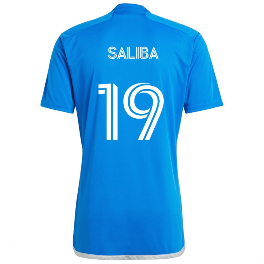 Niño Camiseta Nathan-Dylan Saliba #19 Azul Blanco 1ª Equipación 2024/25 La Camisa México