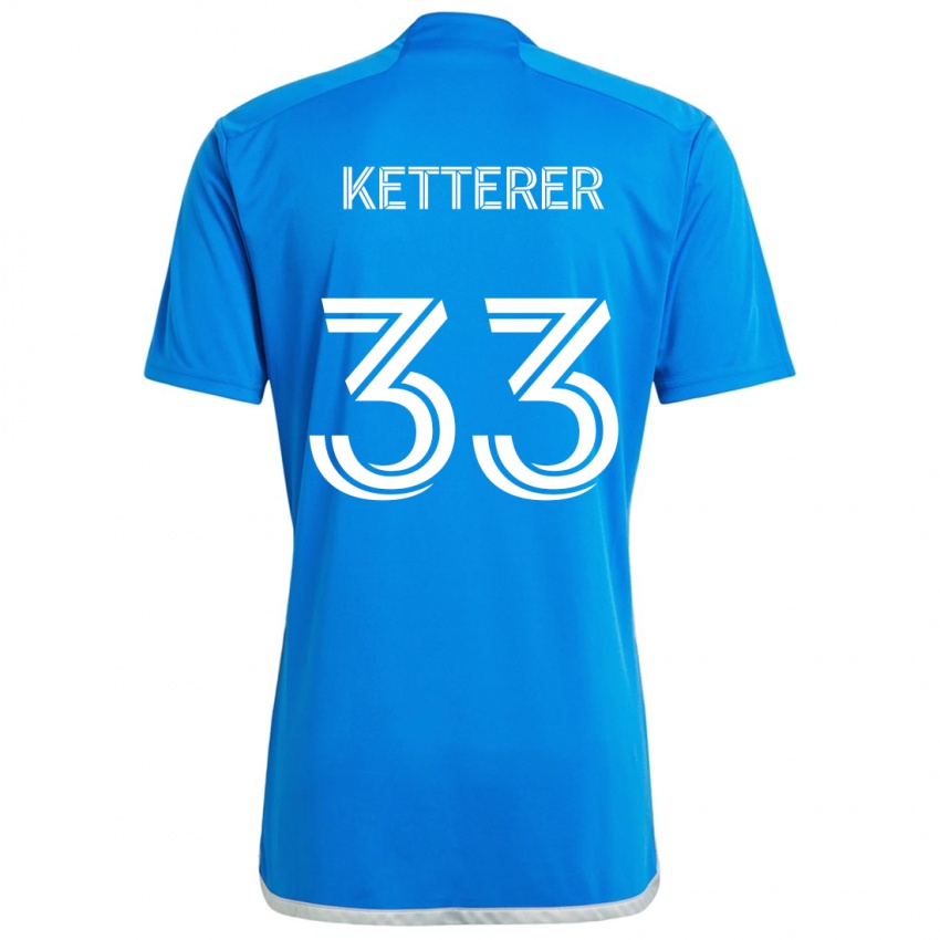 Niño Camiseta Logan Ketterer #33 Azul Blanco 1ª Equipación 2024/25 La Camisa México