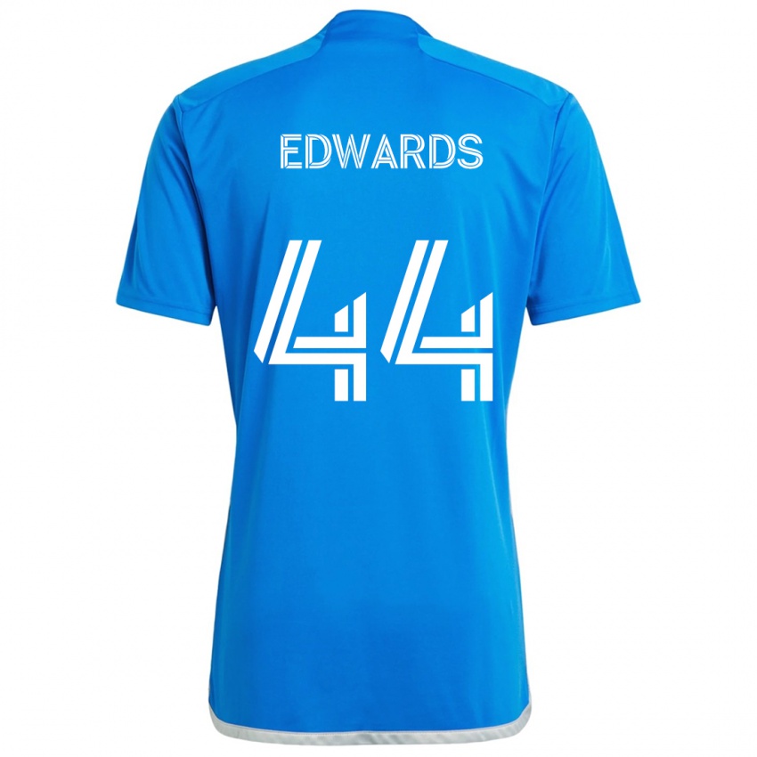 Niño Camiseta Raheem Edwards #44 Azul Blanco 1ª Equipación 2024/25 La Camisa México