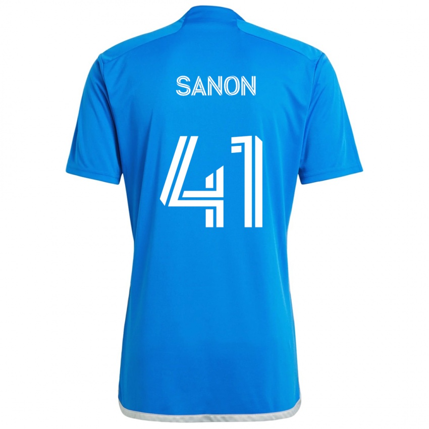 Niño Camiseta Jérémy Sanon #41 Azul Blanco 1ª Equipación 2024/25 La Camisa México