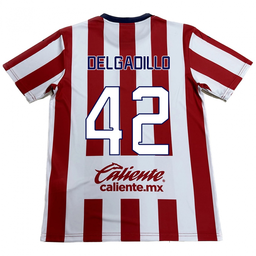 Niño Camiseta Diego Delgadillo #42 Rojo Blanco 1ª Equipación 2024/25 La Camisa México