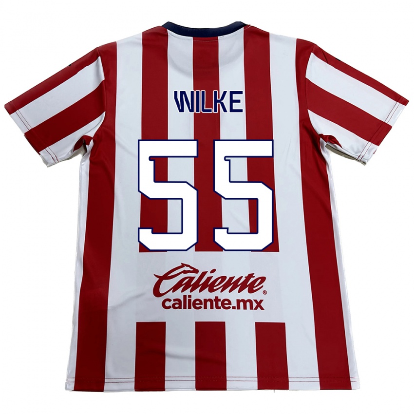 Niño Camiseta Teun Wilke #55 Rojo Blanco 1ª Equipación 2024/25 La Camisa México