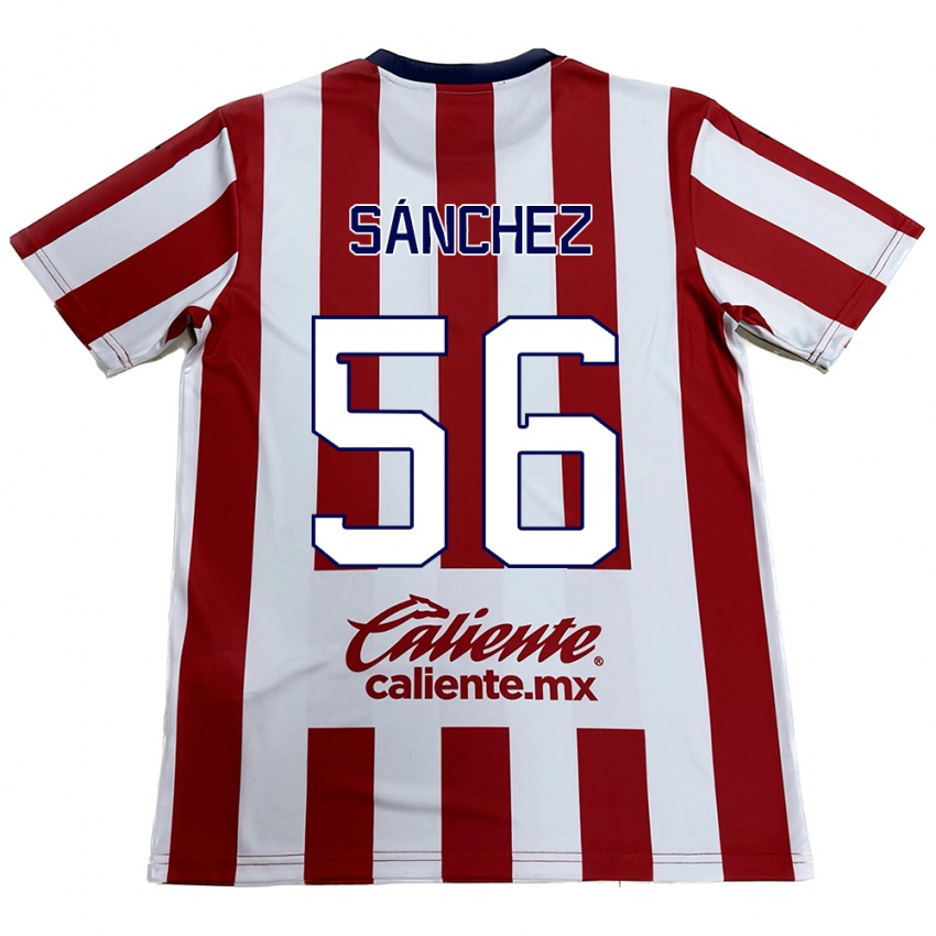 Niño Camiseta Benjamín Sánchez #56 Rojo Blanco 1ª Equipación 2024/25 La Camisa México