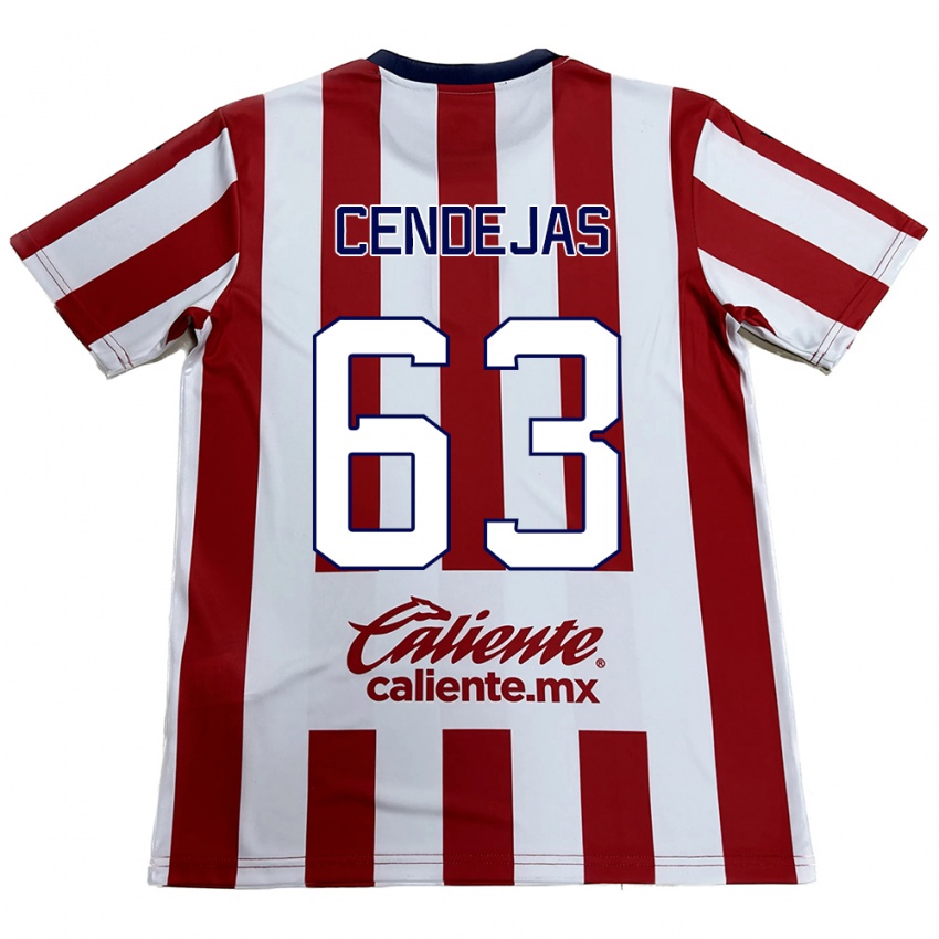 Niño Camiseta Matías Cendejas #63 Rojo Blanco 1ª Equipación 2024/25 La Camisa México